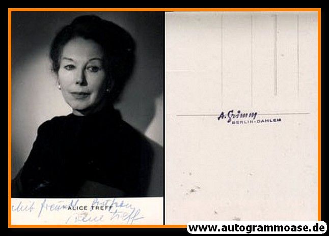 Autogramm Schauspieler | Alice TREFF | 1950er (Portrait SW) Grimm