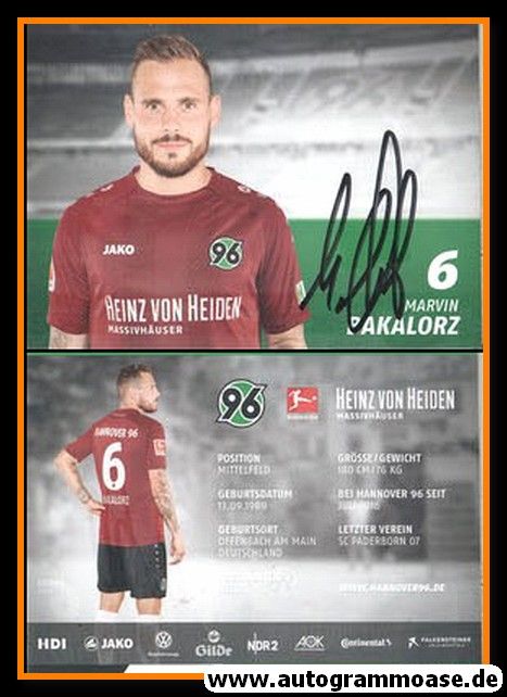 Autogramm Fussball | Hannover 96 | 2018 | Marvin BAKALORZ