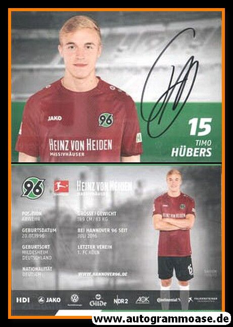 Autogramm Fussball | Hannover 96 | 2018 | Timo HÜBERS