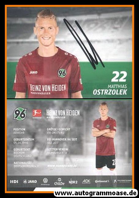 Autogramm Fussball | Hannover 96 | 2018 | Matthias OSTRZOLEK