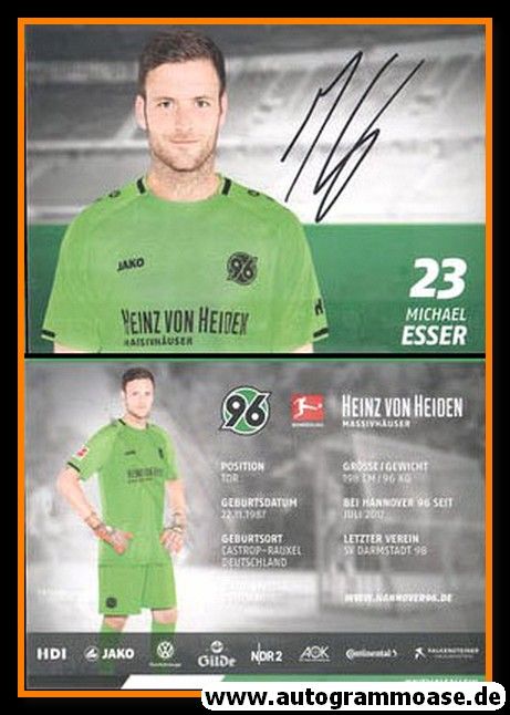 Autogramm Fussball | Hannover 96 | 2018 | Michael ESSER