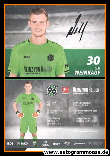 Autogramm Fussball | Hannover 96 | 2018 | Leo WEINKAUF