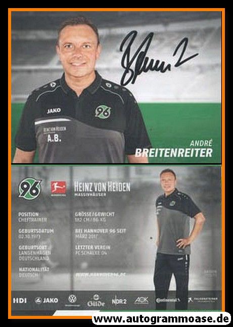 Autogramm Fussball | Hannover 96 | 2018 | Andre BREITENREITER
