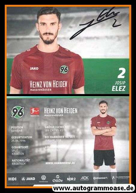 Autogramm Fussball | Hannover 96 | 2018 | Josip ELEZ