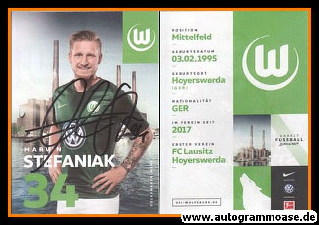 Autogramm Fussball | VfL Wolfsburg | 2018 | Marvin STEFANIAK