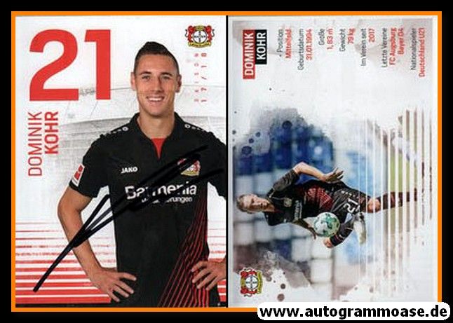 Autogramm Fussball | Bayer Leverkusen | 2017 | Dominik KOHR