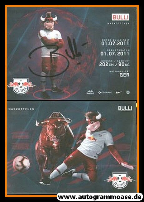 Autogramm Fussball | RB Leipzig | 2018 | BULLI (Maskottchen)