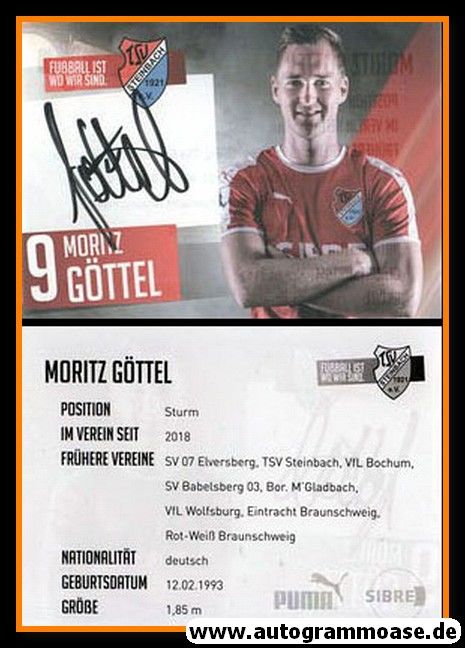Autogramm Fussball | TSV Steinbach | 2018 | Moritz GÖTTEL