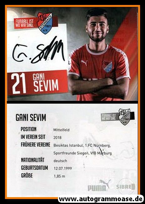 Autogramm Fussball | TSV Steinbach | 2018 | Gani SEVIM