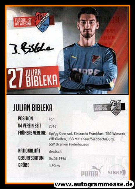 Autogramm Fussball | TSV Steinbach | 2018 | Julian BIBLEKA