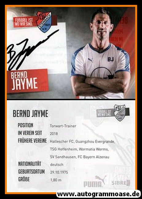 Autogramm Fussball | TSV Steinbach | 2018 | Bernd JAYME