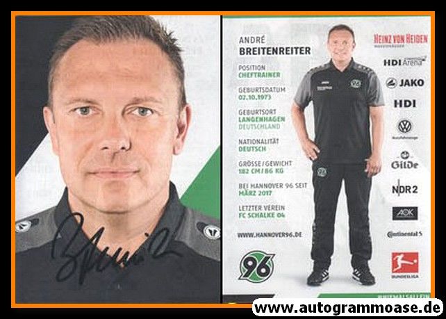 Autogramm Fussball | Hannover 96 | 2017 | Andre BREITENREITER