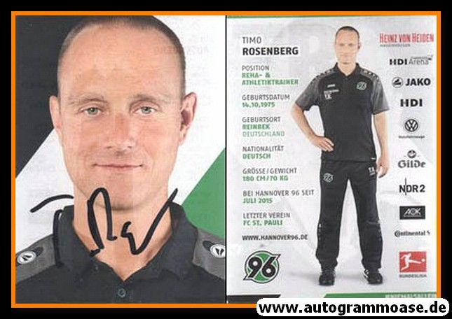Autogramm Fussball | Hannover 96 | 2017 | Timo ROSENBERG