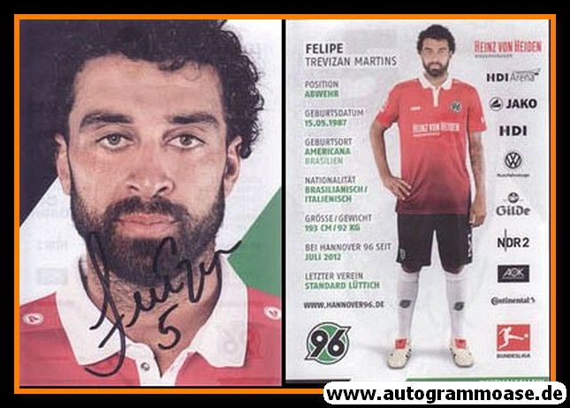 Autogramm Fussball | Hannover 96 | 2017 | Felipe TREVIZAN MARTINS