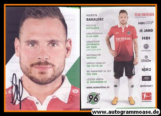 Autogramm Fussball | Hannover 96 | 2017 | Marvin BAKALORZ