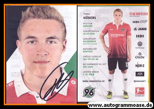 Autogramm Fussball | Hannover 96 | 2017 | Timo HÜBERS