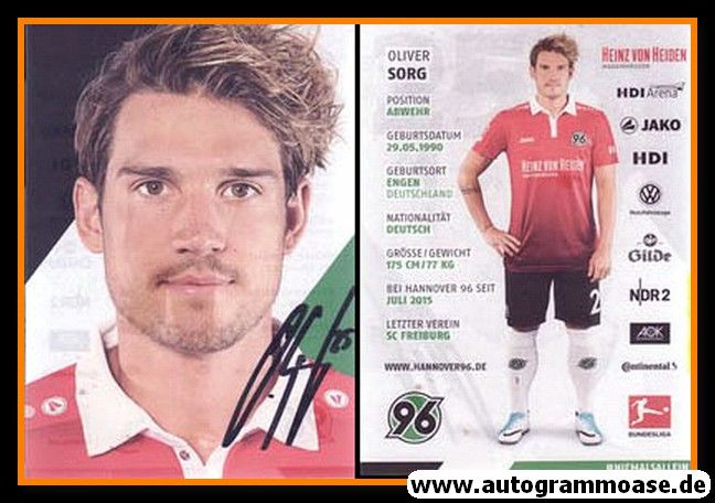 Autogramm Fussball | Hannover 96 | 2017 | Oliver SORG