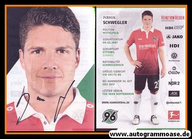 Autogramm Fussball | Hannover 96 | 2017 | Pirmin SCHWEGLER