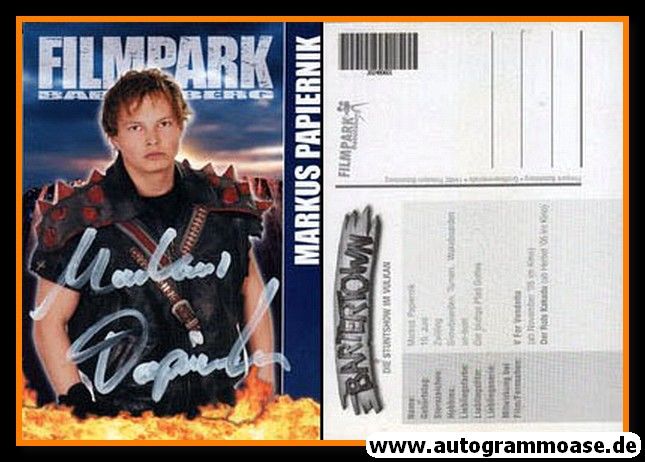 Autogramm Schauspieler | Markus PAPIERNIK | 2005 (Portrait Color Filmpark)