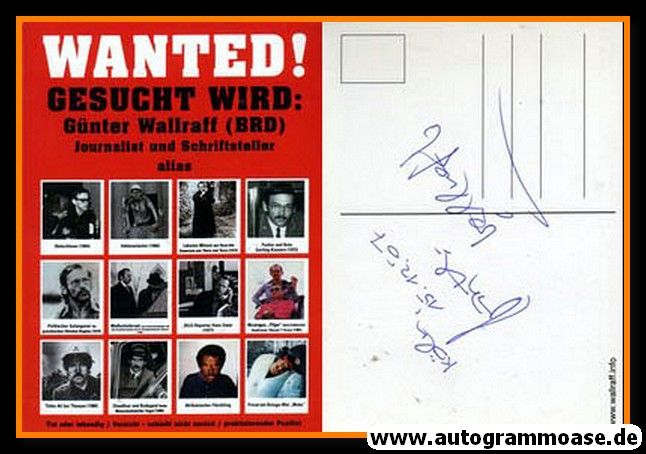 Autogramm Literatur | Günter WALLRAFF | 1990er (Collage Wanted)