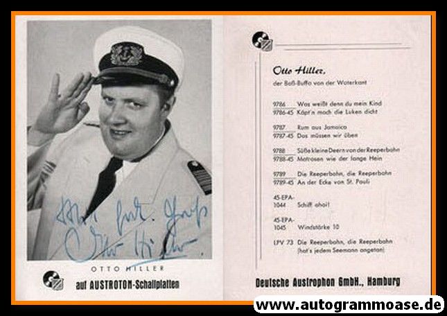 Autogramm Schlager | Otto HILLER | 1960er (Portrait SW) Austrophon