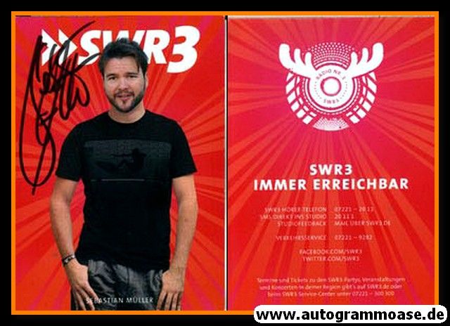 Autogramm Radio | SWR3 | Sebastian MÜLLER | 2010er (Portrait rot)