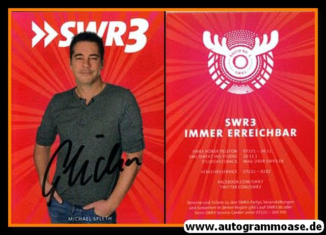 Autogramm Radio | SWR3 | Michael SPLETH | 2010er (Portrait rot)