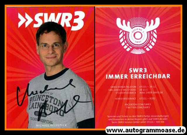 Autogramm Radio | SWR3 | Michael REUFSTECK | 2010er (Portrait rot)