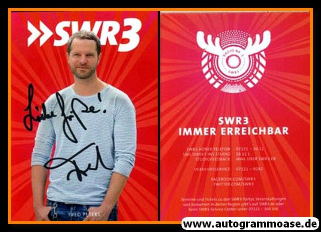 Autogramm Radio | SWR3 | Fred PETERS | 2010er (Portrait rot)