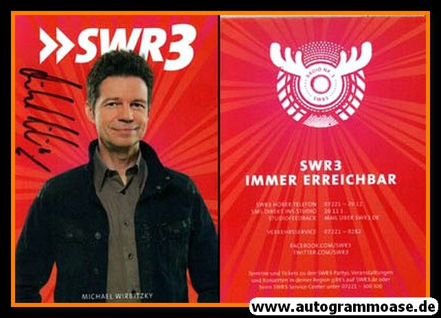 Autogramm Radio | SWR3 | Michael WIRBITZKY | 2010er (Portrait rot)