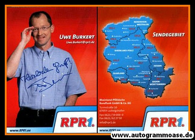 Autogramm Radio | RPR1. | Uwe BURKERT | 2010er (Portrait rot)