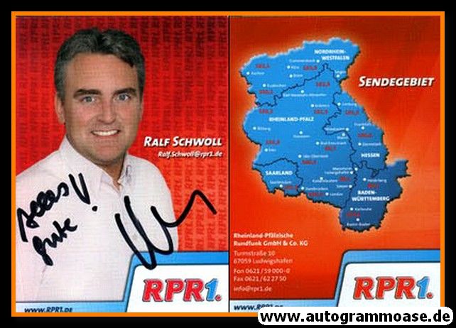 Autogramm Radio | RPR1. | Ralf SCHWOLL | 2010er (Portrait rot)