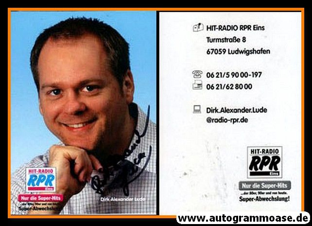 Autogramm Radio | RPR1. | Dirk Alexander LUDE | 2000er (Portrait blau)