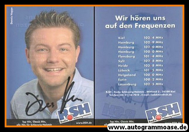 Autogramm Radio | R.SH | Dennis HOPPE | 2000er (Portrait blau)