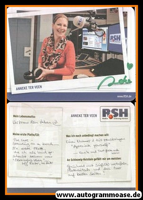 Autogramm Radio | R.SH | Anneke TER VEEN | 2010er (Portrait Color)