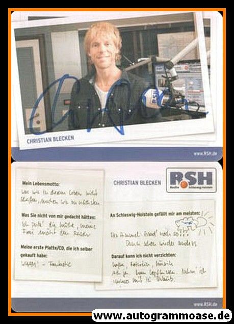 Autogramm Radio | R.SH | Christian BLECKEN | 2010er (Portrait Color)