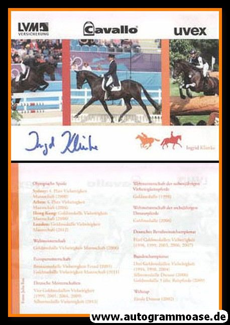 Autogramm Reiten | Ingrid KLIMKE | 2010er (Collage)