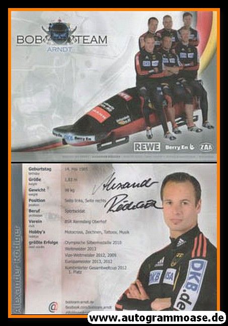 Autogramm Bob | Alexander RÖDIGER | 2013 (Team Arndt)
