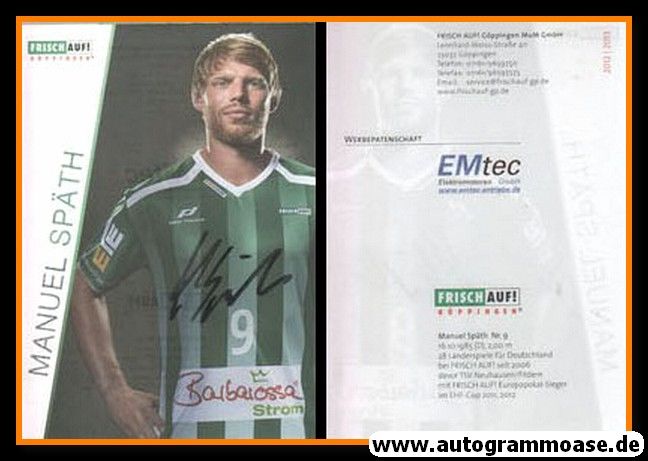 Autogramm Handball | Frisch Auf! Göppingen | 2012 | Manuel SPÄTH