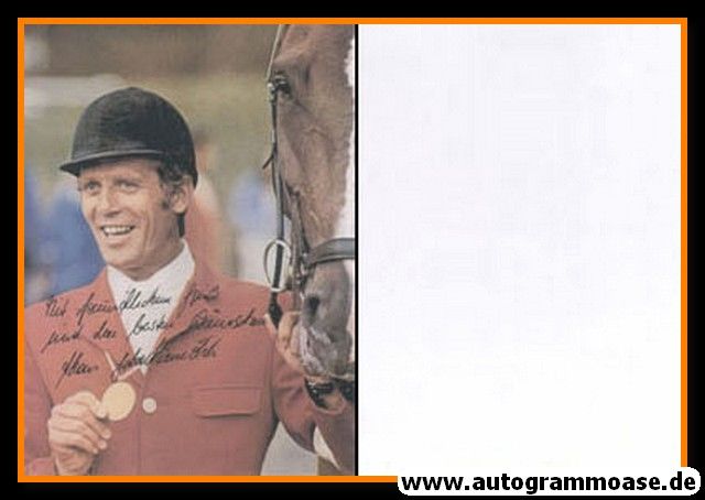 Autogramm Reiten | Alwin SCHOCKEMÖHLE | 1970er Foto Druck (Portrait Color) OS-Gold
