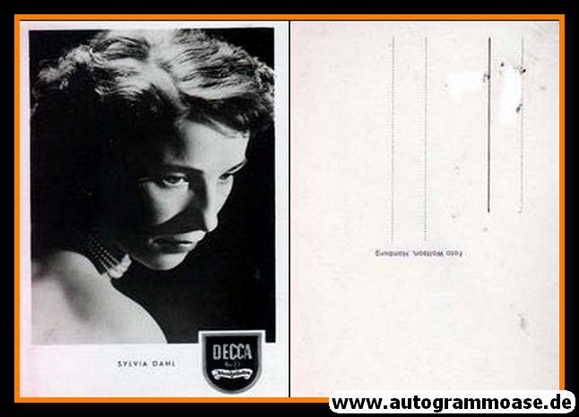 AK Schlager | Sylvia DAHL | 1950er (Portrait SW) Decca