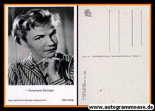 Filmpostkarte | Annemarie DÜRINGER | 1954 "Ein Mann Vergisst Die Liebe" Rüdel