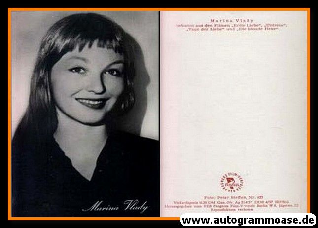 Filmpostkarte (Frankreich) | Marina VLADY | 1950er (Portrait SW VEB)