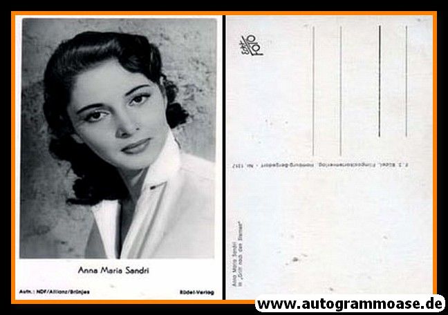 Filmpostkarte (Italien) | Anna Maria SANDRI | 1955 "Griff Nach Den Sternen" (Rüdel)