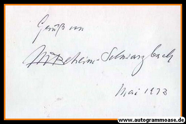 Autograph Literatur | Martin BEHEIM-SCHWARZBACH (1973)