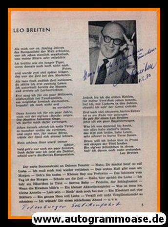 Autogramm Schlager | Leo BREITEN | 1970er (Broschüre)
