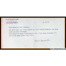 Autogramm Literatur | Axel EGGEBRECHT | 1972 (Brief)