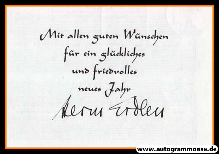 Autogramm Komponist | Hermann ERDLEN | 1969 (Neujahrsgruss)