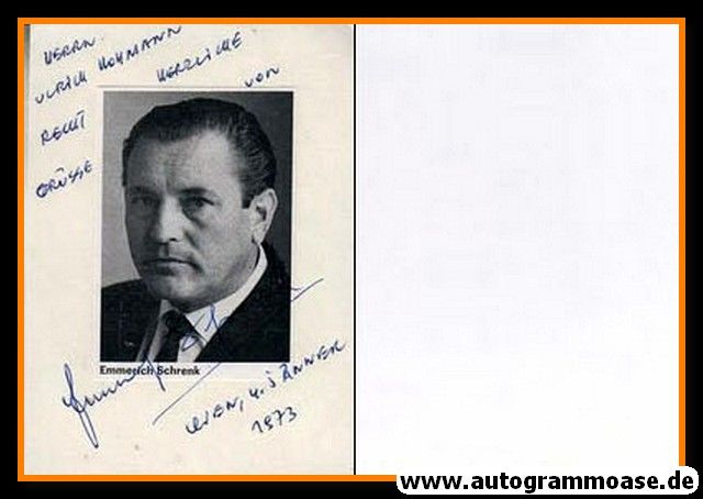 Autogramm Schauspieler | Emmerich SCHRENK | 1970er (Portrait SW)
