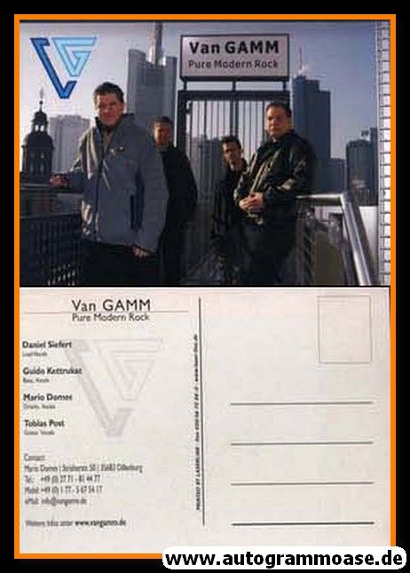 Autogrammkarte Rock | VAN GAMM | 2000er (Portrait Color)